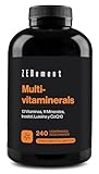 Multivitaminas y Minerales, Multivitamínico para 8 Meses | Complejo Vitamínico de 29 Activos Esenciales | Con todas las Vitaminas y Minerales para Hombre y Mujer | Zenement