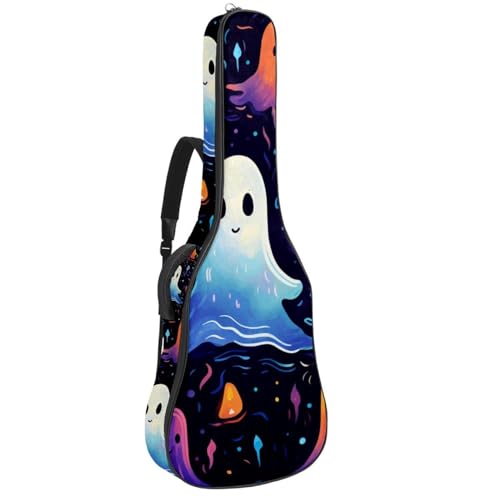 Sac de transport pour guitare acoustique 104 cm imperméable à motif Boo effrayant