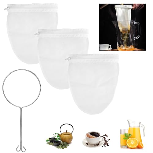 3 Piezas Bolsa De Filtro De Alimentos De Algodón, Bolsa De Leche De Nueces Reutilizable, Con Cremallera Y 1 Aanillo Acero, Tela De Tamiz Reutilizable Para Bebida Vegetal Café Té Vino Leche Mermelada 3 Piezas Bolsa De Filtro De Alimentos De Algodón, Bolsa De Leche De Nueces Reutilizable, Con Cremallera Y 1 Aanillo Acero, Tela De Tamiz Reutilizable Para Bebida Vegetal Café Té Vino Leche Mermelada
