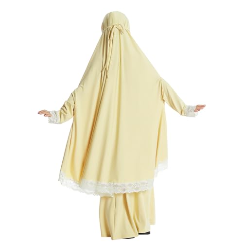 IBAKOM Muslim Dress for Girl Abaya Dubai Arabian Jilbab Skirt Long Sleeve Khimar Modest Islamic Eid Ramadan Prayer Clothes2