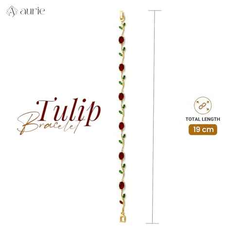 Image of Aurie Tulip Bracelet for Women & Girls | Anti Tarnish Stainless Steel Floral Bracelet |Party and Daily Wear Jewellery