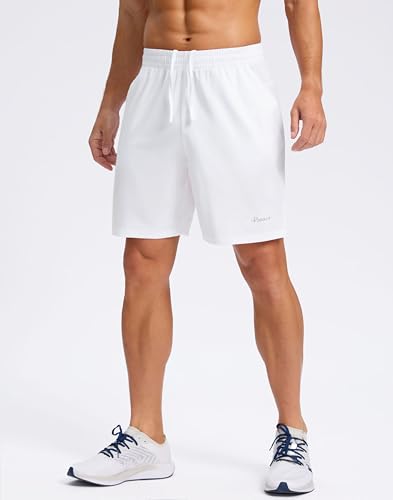 Pudolla Men's 7" Gym Workout Shorts with Zipper Pockets Lightweight Quick Dry Running Athletic Shorts for Men2