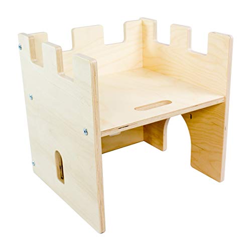 Ehring Markenmöbel Kinder Wendehocker, Premium Natur, Stuhl, Tisch, Hocker, Ritterburg Lukas – Bild 4
