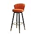 Natuogo Fotele z oparciem, pomarańczowy/biały/zielony wysokie stołki kuchenne wysokość 75 cm, obrotowe 360° skórzane siedzisko, śniadanie, kuchnia, blat, stołki barowe