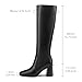 Dumjey Black Knee High Boots for Women Chunky Heel Square Toe Tall Boots Fashion Long Boot with Side Zipper - Black 10 US