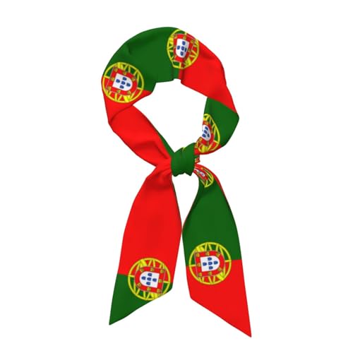 Portuguese flag Long silk scarf, the material is soft, silky and shiny, can be used as headscarf, scarf, clothing accessories