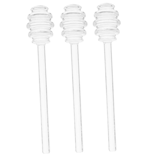 BEBEMOKO 3 Piezas Varillas de Vidrio para Miel Agitadores Sólidos Reutilizables para Miel y Mermelada Utensilios Prácticos para Café Banquetes y Regalos Reutilizable