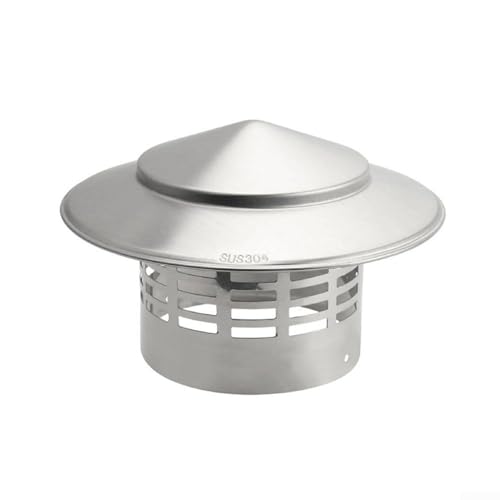 Chimney Cowl Bird Guard, Stainles Steel Chimney Cap, Flue Pipe Cover Cap, Vent Top, Rain Snow Hat - 110mm/4.3inch