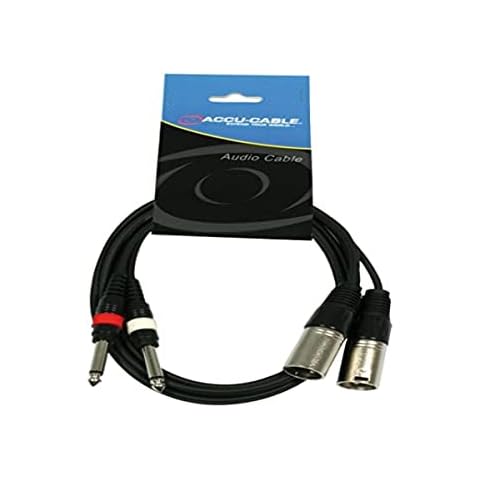 Accu Cable 5m 2x XLR Male to 2x 6.3mm Mono Jack Audio Cable Cover