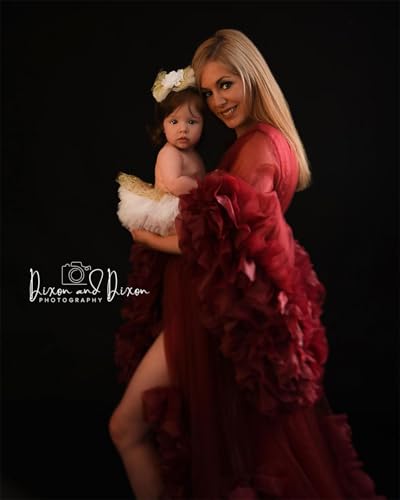 Image of BATHGOWN Sexy Illusion Long Lingerie Tulle Robe Nightgown Bathrobe Sleepwear Bridal Robe Wedding Scarf