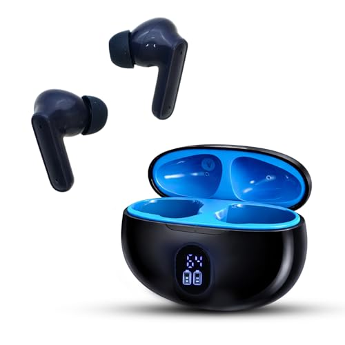 Image of True Wireless Earbuds, 13mm Drivers with Big Bass, and Noise cancelation, Led Display Bluetooth 5.3, 40H Long Playtime, Water-Resistant, 2 Mics for AI Clear Calls