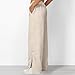 TianGiKi Womens Linen Pants Wide Leg Casual Loose Trousers Summer Beach Fashion Split Drawstring Lace Hem Pants with Pockets Beige