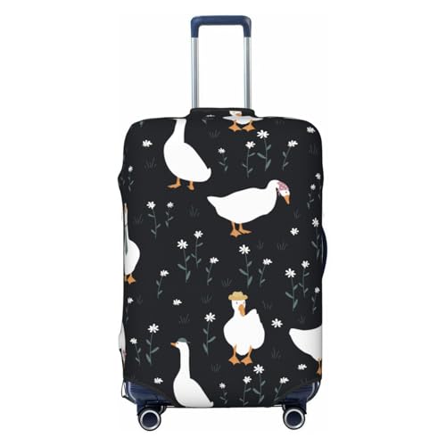 Fashionable Goose Print Luggage Cover Washable Elasticated Suitcase Covers TSA Approved Stylish Dust and Scratch Resistant Case Protector for Kids and Adults