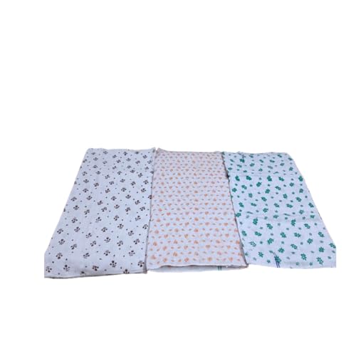 Image of Kerala Thorthu Bath Towel -Traditional Handloom Woven - Pure Cotton- End Finished -White Based-Floral Printed - Super Soft Absorbing Fabric- S Unisex- Pack of 2 Pieces 68x135 Cm (Brown + Orange)