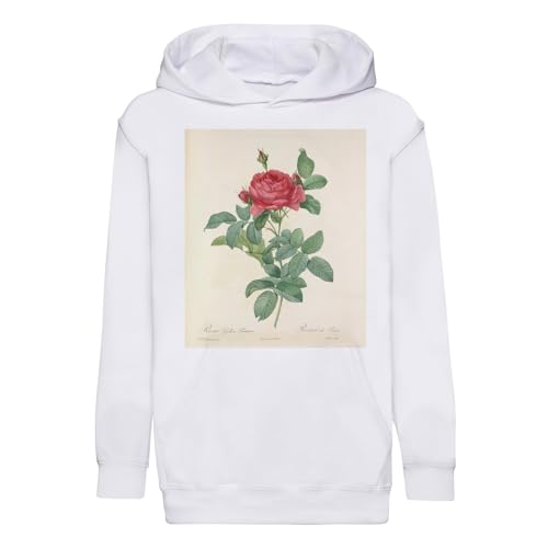 Sweat à capuche enfant rose avec illustration botanique fleurs anciennes Fabulous Hoodie
