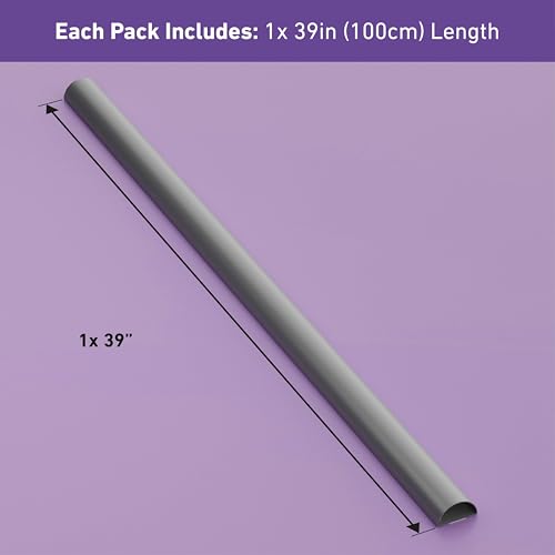 Image of D-Line Half Round Cord Hider, Patented Cable Cover, Hide TV Wall Mount Wires, Raceway for Cords, Decorative Wire Covers, Paintable, Adhesive Cable Concealer, 2in W x 1in H x 39in L, Gray