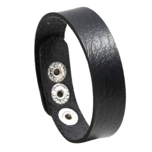 Image of THE MEN THING BLAZEFIT STRAP - 18mm Genuine Leather Bracelet with Stainless Steel Stud Button Closure for Men & Boys (6.6 /7.1 /7.6 inch)