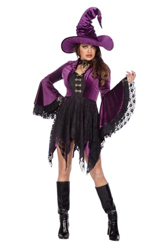 Robe de sorcière en velours pour fêter Halloween et le Carnaval