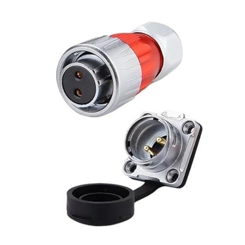 Connecteur d'alimentation 2 broches étanche IP67 en métal pour prolongateur câble extérieur