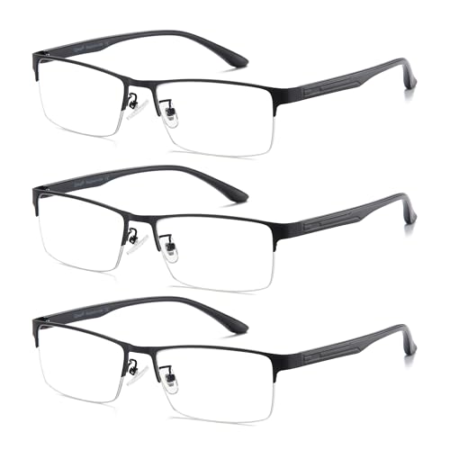 Image of Cyxus Blue Light Blocking Glasses for Men Woman Semi Rim Computer Gaming Office Study Eyeglasses with UV Protection 3 Pack 8001T02