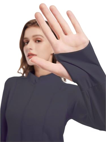 Eurhhii Jaqueta feminina com proteção solar FPS 50+, com zíper, manga comprida, para trilhas, leve e