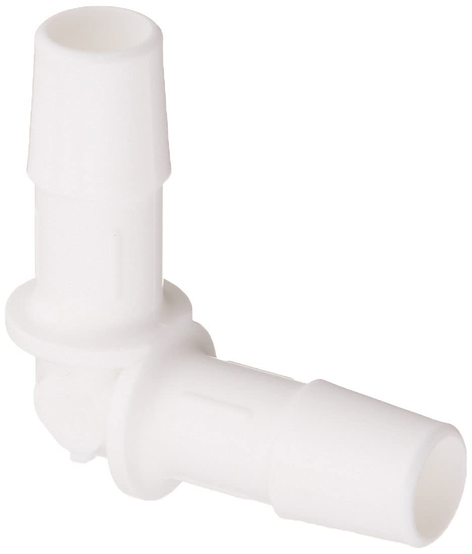 Eldon James L0-6WP White Polypropylene Equal 90 Degree Elbow, 3/8" Hose Barb (2 Pack of 10)