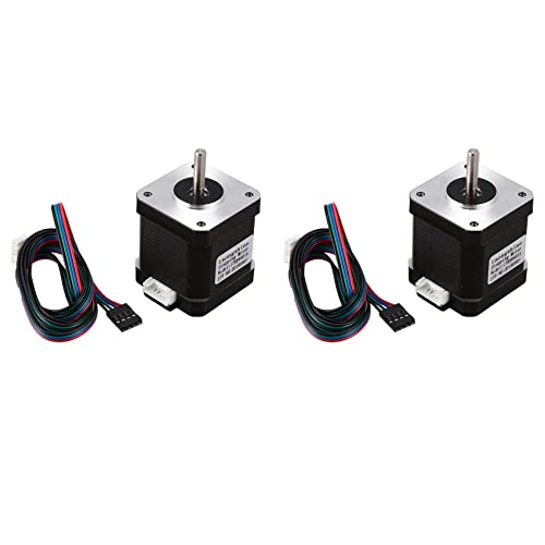 BRIUERG 2Pcs Nema 17 48mm Nema17 Motor 42Bygh 2A 4-Lead (17Hs8401) Motor 1M Cable for 3D Printer Cnc Motor
