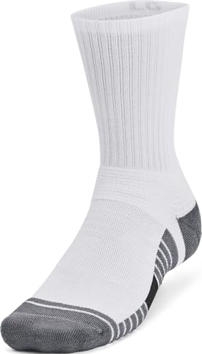 Under Armour - Unisex Team Crew Socks, Color White (100), Size: X-Large