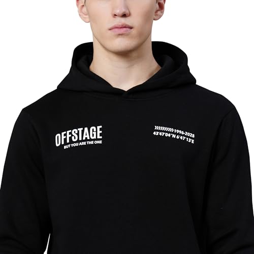 Image of Red Tape Cotton Blend Graphic Hooded Neck Hoodie For Men | Everyday Comfort And Warmth | Your Go To Hooded Neck Hoodie