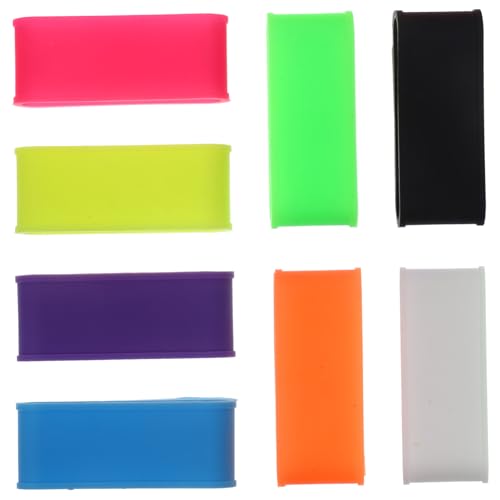 Parliky 8Pcs Non Skid Tennis Racket Grip Bands Silicone Racket Grips for Tennis Badminton More Sweat Absorbing Wear Resistant Design Handles