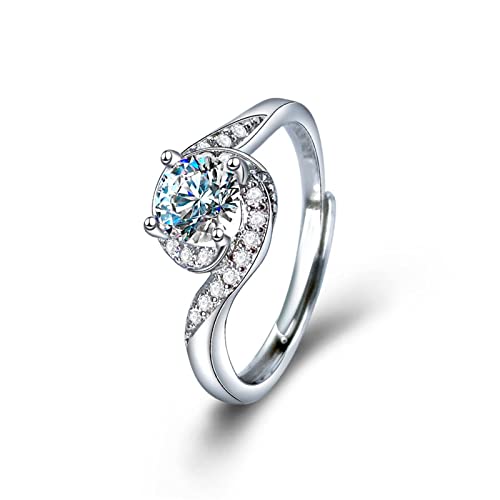 Bague moissanite Angel Eyes argent S925 alliance de mariage femme