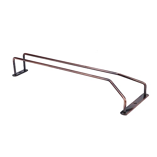 KICHOUSE 1 Pack Stemware Rack Under Cabinet Wine Glass Holder Bronze Finish Easy Install for Kitchen and Bar Organize Wine Glasses Flutes and More Clutter Storage