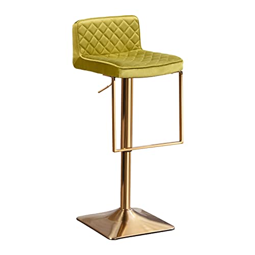 Deolme Velvet Bar Stools, Modern Swivel Counter Height Barstools Bar Height Adjustable Kitchen Stools For Island Bar Chairs Island Stools Chair Gold Sillas Para Barra De Cocina (Green, Set Of 1) #TOP6