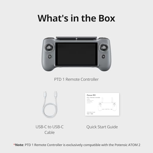 Image of Potensic PTD 1 Remote Controller, 5.5-inch 1080P Full HD Display, 10KM Transmission, 6400 mAh Capacity, Up to 3 Hours of Battery Life, 32GB Storage, Compatible with Atom 2 Drone Only