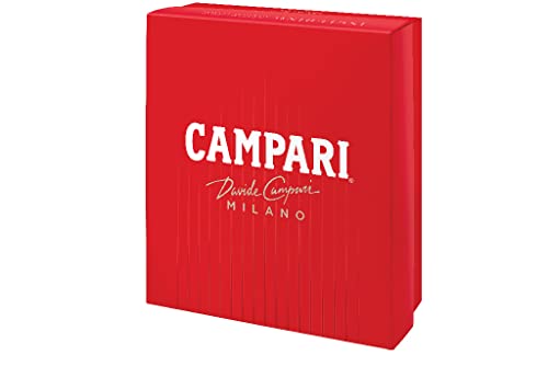 Campari Geschenkset - 1 x 0,7 l - Campari im Set mit 2 original Gläsern - italienischer Aperitif-Klassiker - 25% Vol. Alkohol