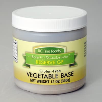 RC Fine Foods RC Hearty Foundations Reserve GF Base vegetal vegana sin gluten, sin OMG, 12 onzas hace 5 galones de caldo