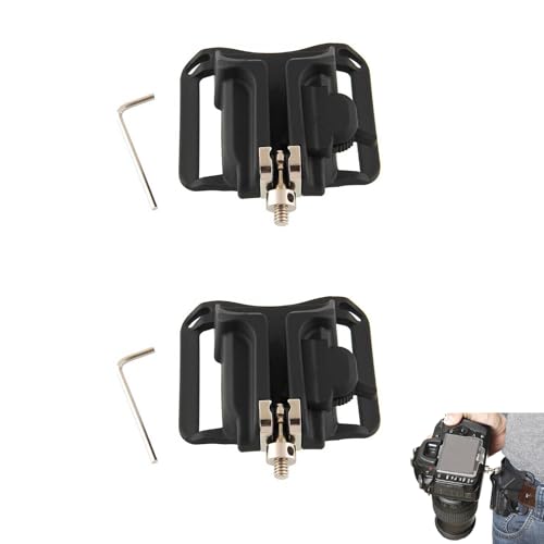 CTForest 2 Piezas Clip Fijación la Cámara Cinturón, Soporte para Cinturón Cámara, Se Utiliza para Arreglar la Cámara SLR para Evitar Daños en la Cámara(Negro)