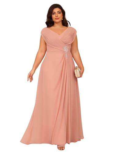 Image of Clothfun Simple V Neck Mother of The Bride Dresses Lace Appliques Chiffon Sleeveless Mother of The Groom Dress CYN014