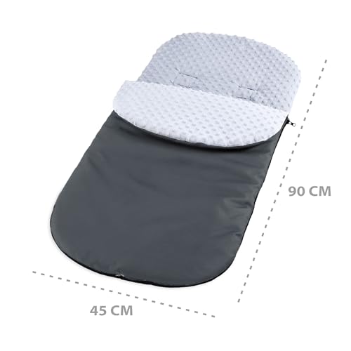 Chancelière bébé poussette universelle siège auto Cybex Minky gris - 3