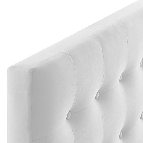 Image of Modway Emily Twin Biscuit Tufted Performance Velvet Headboard, White