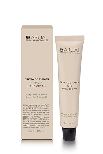 Arual Crema de Manos reparadora Fragancia Té Verde - nuevo diseño - 30ml