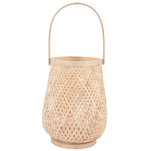 KONTONTY Handgefertigte Bambuslaterne mit Griff Dekorativer...