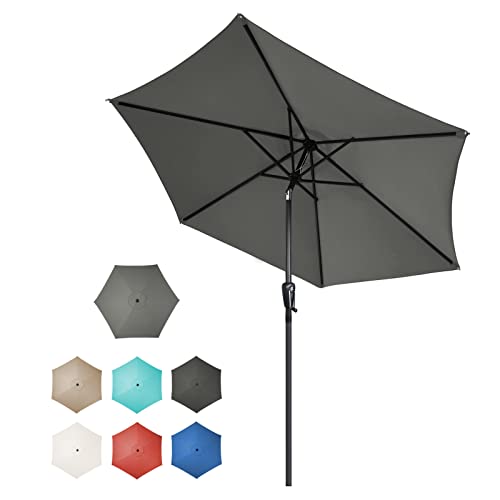 BelleMax Parasol de Jardin Parasol Inclinable 270cm, Gris Clair Parasol en aluminium Protection UV 50+, Parasol jardin terrasse Cover