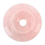 Ainoli Donut Colgante de cristal de cuarzo rosa Exquisita naturaleza Donut Cristal de cuarzo rosa para decoración