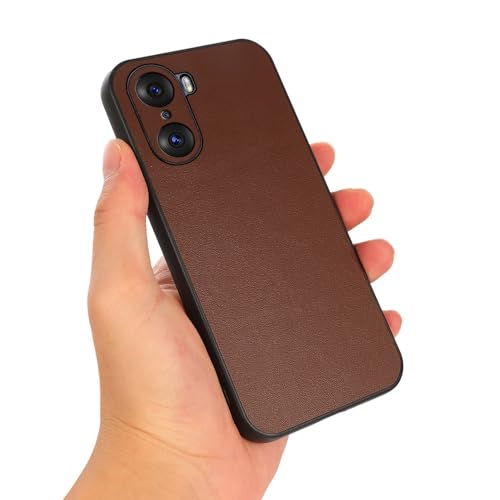 Coque Honor 60 en cuir véritable élégante et rigide marron