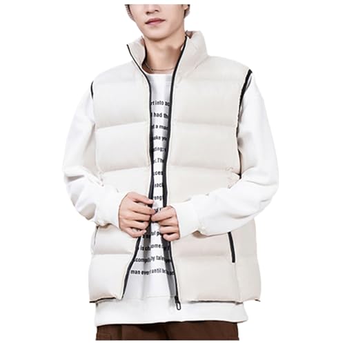 YOSUWOAI Chaleco acolchado para hombre con capucha, chaleco acolchado sin mangas, chaleco de plumas para exteriores, chaleco de trabajo, otoño e invierno, chaqueta de entretiempo, chaleco deportivo de