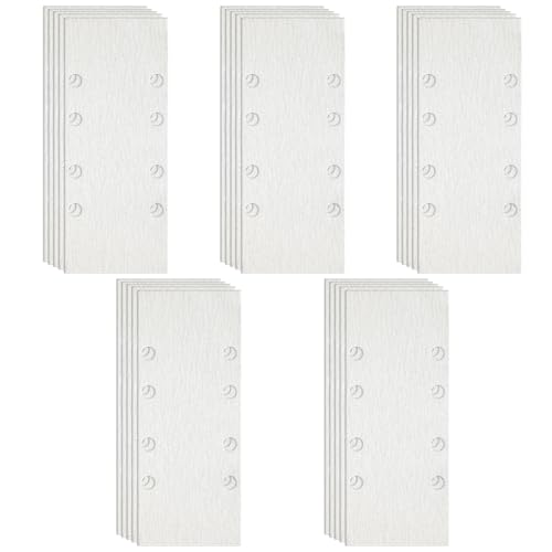 MORLARCO オービルサンダー ペーパー 80番 20枚セット サンディングペーパー 93X228mm サンダー ペーパー クランプ式 電動サンダー用サンドペーパー 吸塵8穴付 塗装仕上げのサンディング 金属磨き 木工DIY作業に 詰まり防止紙やすり