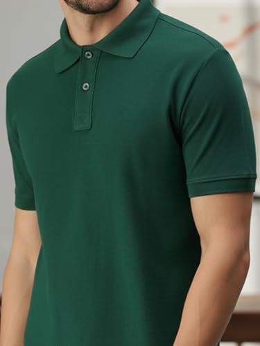 Image of Lux Cozi Men's Cotton Solid Polo Tshirt | Collar Tshirts | Half Sleeves | Stylish & Premium All Day Wear | Pack of 1