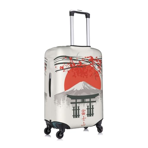 EdNeY Japanese Torii Gate Mount Fuji Travel Luggage Cover Elastic Anti-scratch Suitcase Cover Protector Spandex Stretch Luggage Baggage Covers Fits 25-28 Inch Luggage,L3