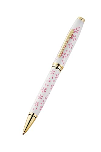 Image of Cross Coventry Black Lacquer with Gold-Tone Appointments Refillable Ballpoint Pen - Medium Point, Black Ink, Presented in a Premum Box (Pearl White)